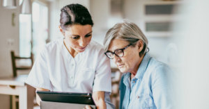 Delivering essential assistance and care guidance after a patient visit to ensure continuity of care.