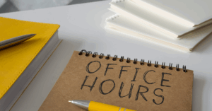 A reminder that setting clear work hours is one of the most effective self-care habits for maintaining work-life boundaries.