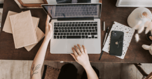 Creating a designated workspace is a self-care habit that promotes focus and reduces stress while working remotely.