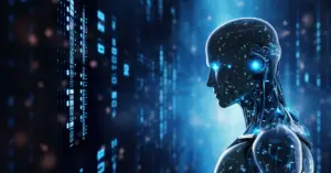 Human vs AI in medical virtual assistance illustrating an AI virtual assistant automating patient inquiries, data entry, and basic workflows