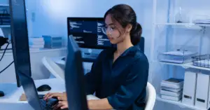 Human vs AI in medical virtual assistance highlighting step-by-step human virtual assistant workflow for patient coordination and admin tasks