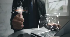 Human vs AI in medical virtual assistance emphasizing human oversight in billing accuracy, compliance, and patient communication