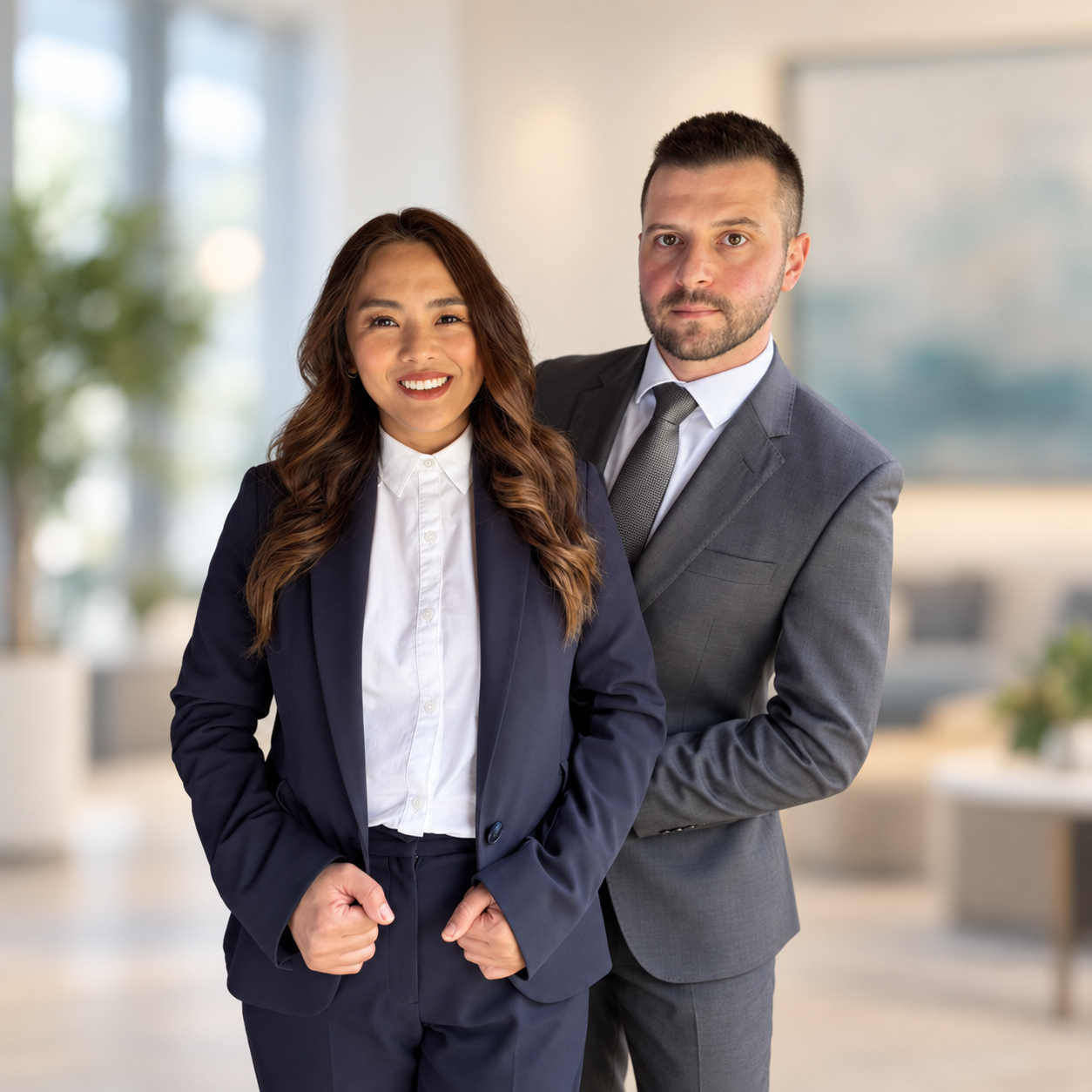 Core founder and Cameron, photographed together with a professional office background